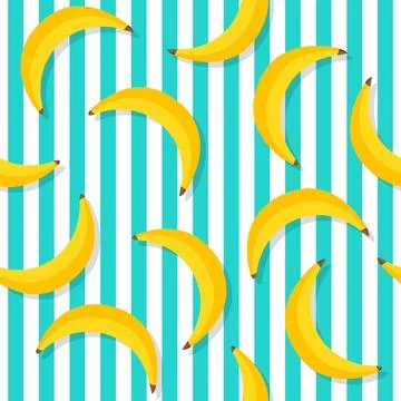 Banana repeat vector pattern Illustrazione stock