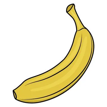 Banana ripe yellow vector element isolated on white Illustrazione stock