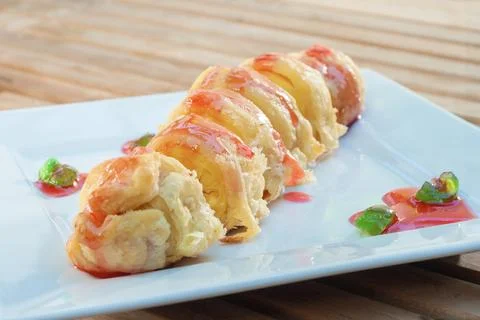 Banana Roll Puff Stock-Fotos