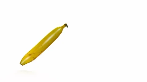 Banana rotating seamless loop white background isolated Stock Footage 93507388