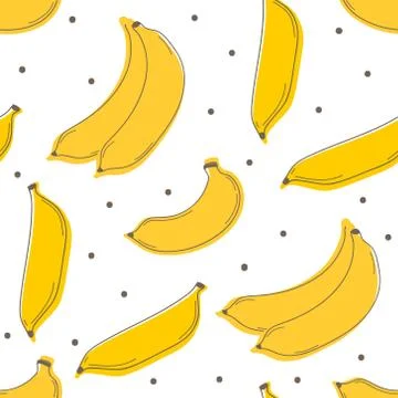 Banana seamless pattern background. Vector illustration. Stock Illustration
