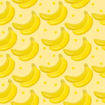 Banana seamless pattern. endless background, texture. Fruits backdrop Vector  Stock Illustration