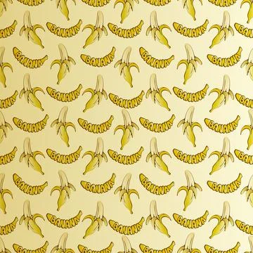Banana seamless pattern Stock Illustration