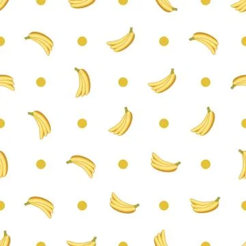 Banana Seamless Pattern Vector Stock Illustration