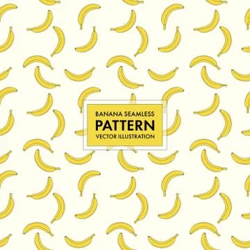 Banana Seamless Pattern Vector Illustration Stock Illustration