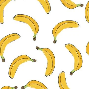 Banana seamless pattern. Vector illustration. Stock Illustration