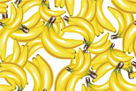 Banana seamless pattern on white Stock Illustration