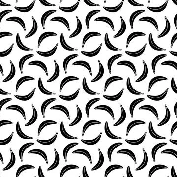 Banana simple seamless pattern on white background. Stock Illustration