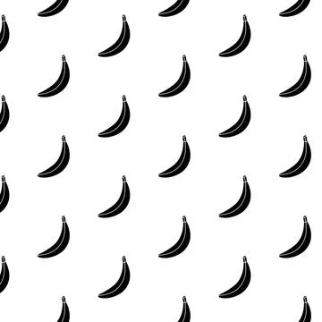 Banana simple seamless pattern on white background. Stock Illustration
