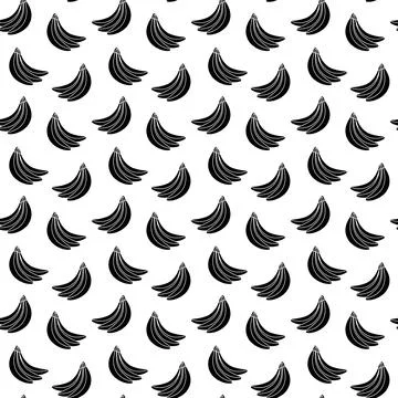 Banana simple seamless pattern on white background. Stock Illustration