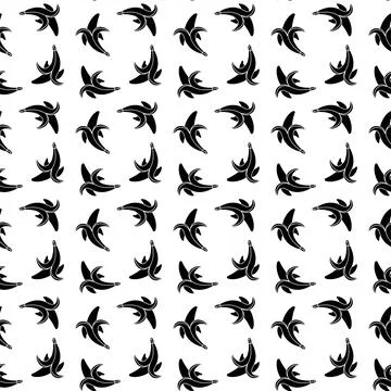 Banana simple seamless pattern on white background. Stock Illustration