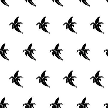 Banana simple seamless pattern on white background. Stock Illustration