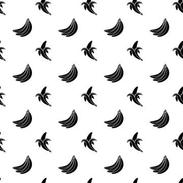 Banana simple seamless pattern on white background. Stock Illustration