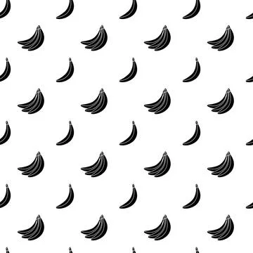 Banana simple seamless pattern on white background. Stock Illustration