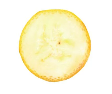 Banana slice isolated on white background. Stock Photos