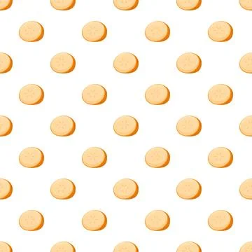 Banana slices seamless pattern flat cartoon background 스톡 일러스트