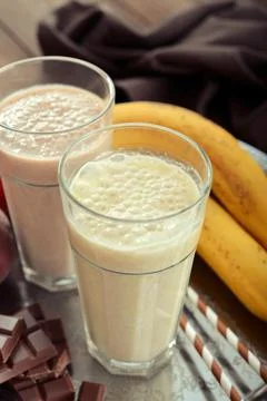 Banana smoothie Foto stock