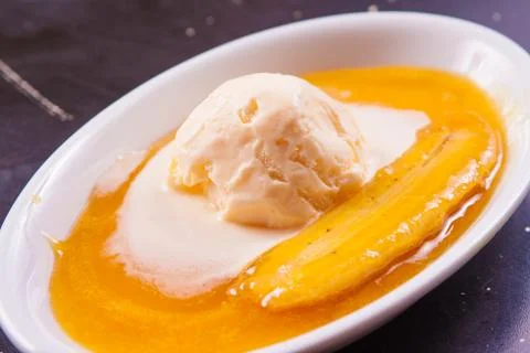 Banana Split Dessert 스톡 사진