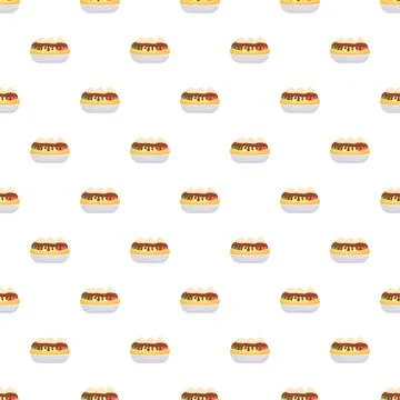 Banana split ice cream dessert seamless repeating pattern イラスト素材