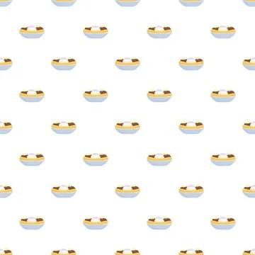 Banana split ice cream dessert pattern background Illustrazione stock
