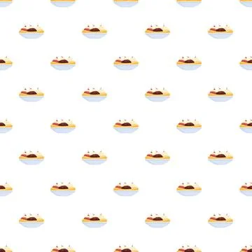 Banana split ice cream seamless pattern background Stock Illustration