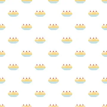 Banana split ice creams seamless pattern background Illustrazione stock