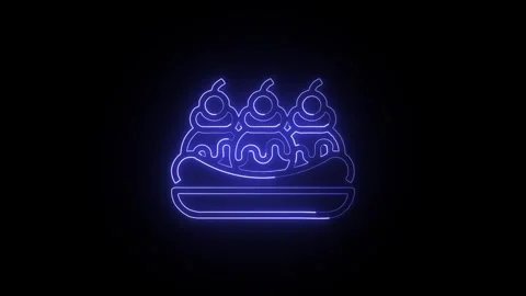 Banana Split Icon Isolated on Black Background Dessert Sweet Symbol Video stock 331712526
