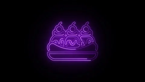 Banana Split Icon Isolated on Black Background Dessert Sweet Symbol Stock-Footage 331712544