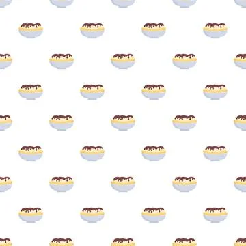 Banana split pattern design featuring chocolate syrup Stock Illustration