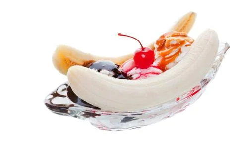 Banana split Stock Photos