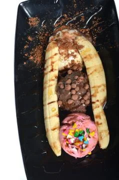 Banana split Stock Photos