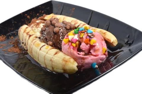 Banana split 스톡 사진