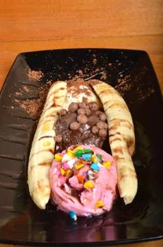 Banana split 库存照片