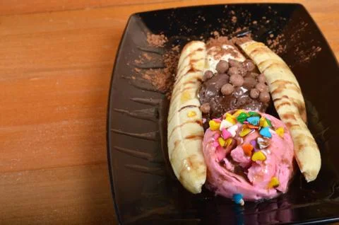 Banana split Stock Photos