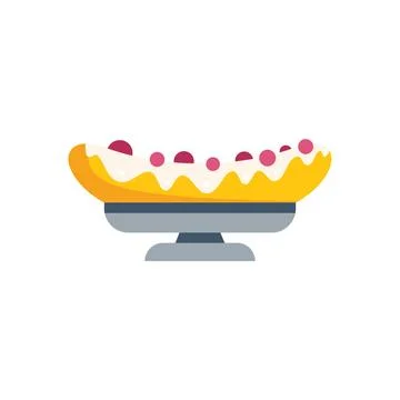 Banana split sitting on elegant dessert pedestal displaying indulgent treat 스톡 일러스트