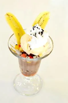 Banana split sundae Stock Photos