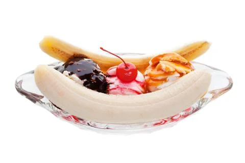 Banana split sundae Stock Photos
