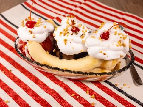 Banana split time. Stock Photos