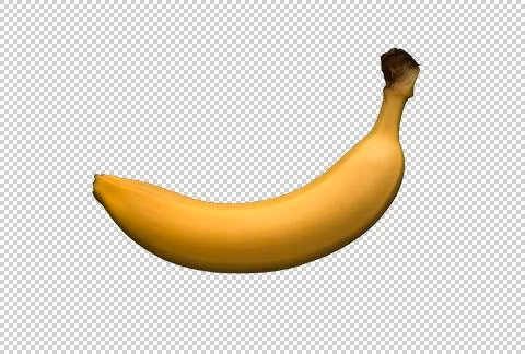 Banana on a transparent surface (without background) Foto stock