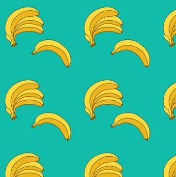 Banana vector illustration. seamless pattern Stock Illustration