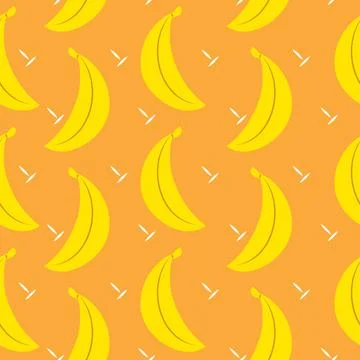 Banana vector repeat pattern design background illustration Stock Illustration