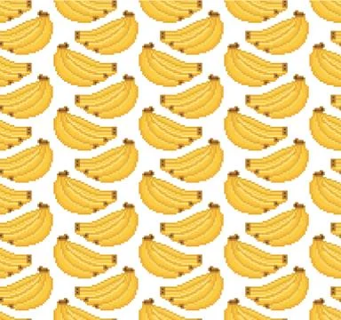 Banana vector seamless pattern. Stock Illustration