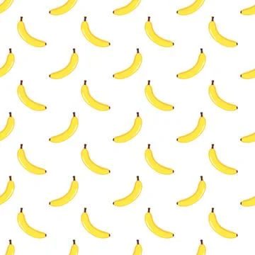 Banana vector seamless pattern on white. Stock Illustration