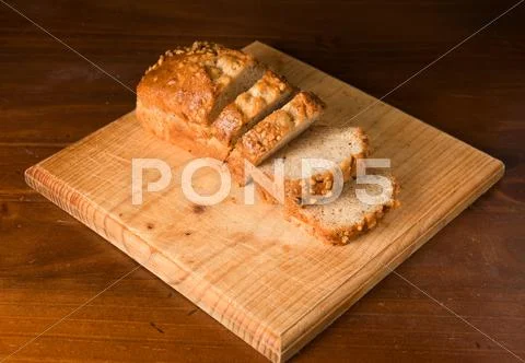 Banana walnut cake Stock Photos
