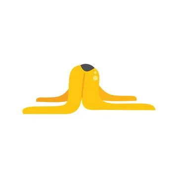 Banana waste icon flat vector. Trash food Stock Illustration