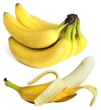 Banana on white background Stock Photos