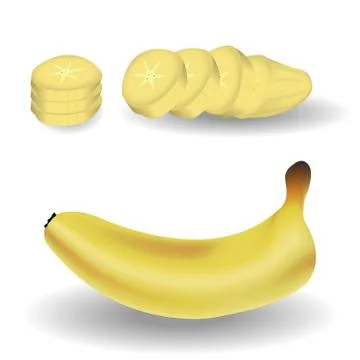 Banana on white Stock Illustration