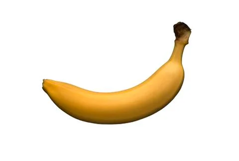 Banana on a white surface (background) Stock Photos
