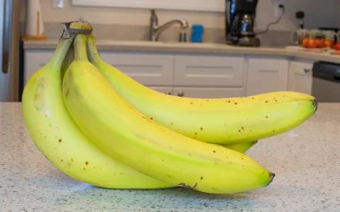 Bananas bruised in kitchen Stock Photos