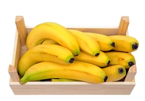 Bananas in crate Stock Photos